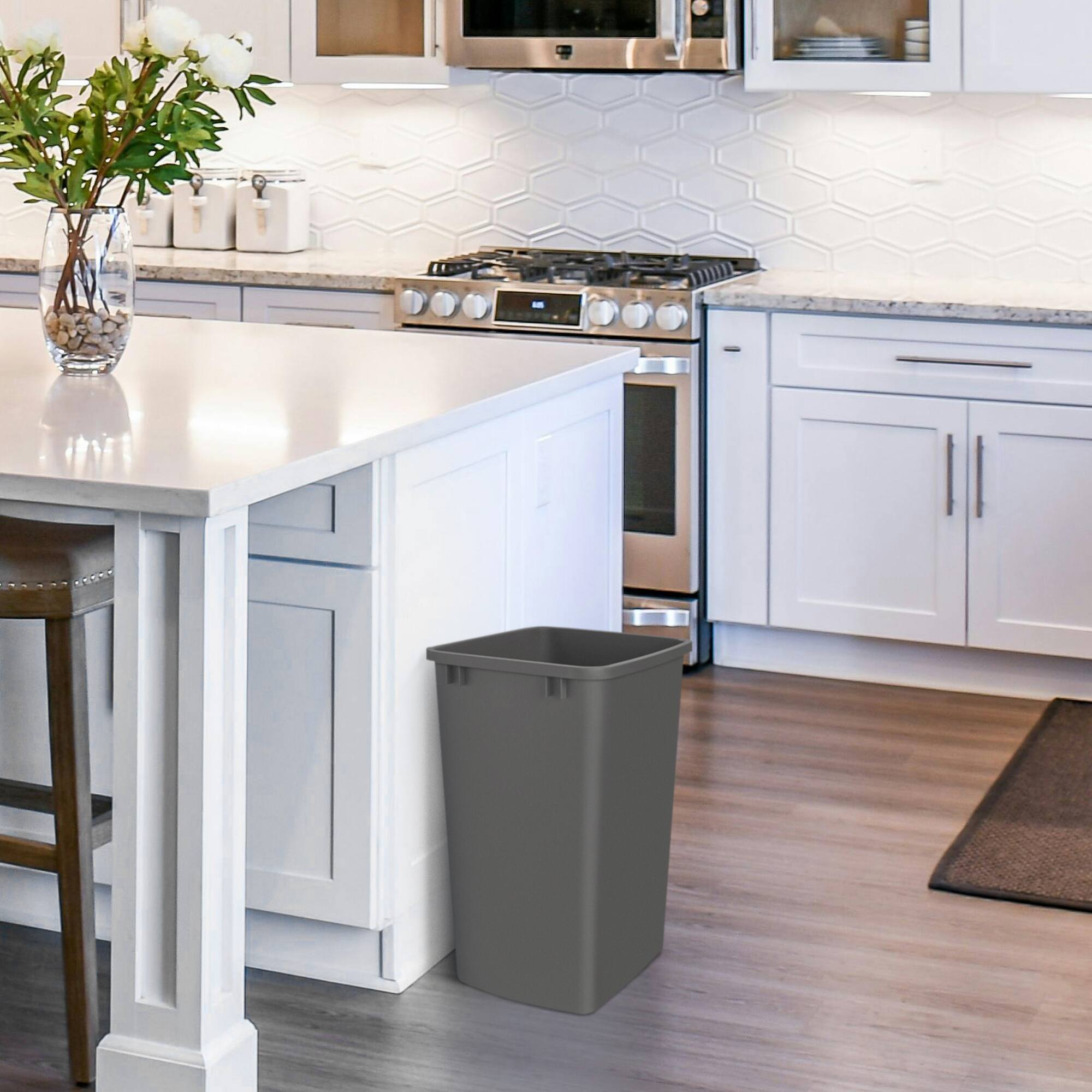 Alt View 8. Rev-A-Shelf - Rev-A-Shelf Polymer Replacement 35 qt. Trash Bin, Gray, 2 Pack, RV-35-13-2 - Orion Gray.