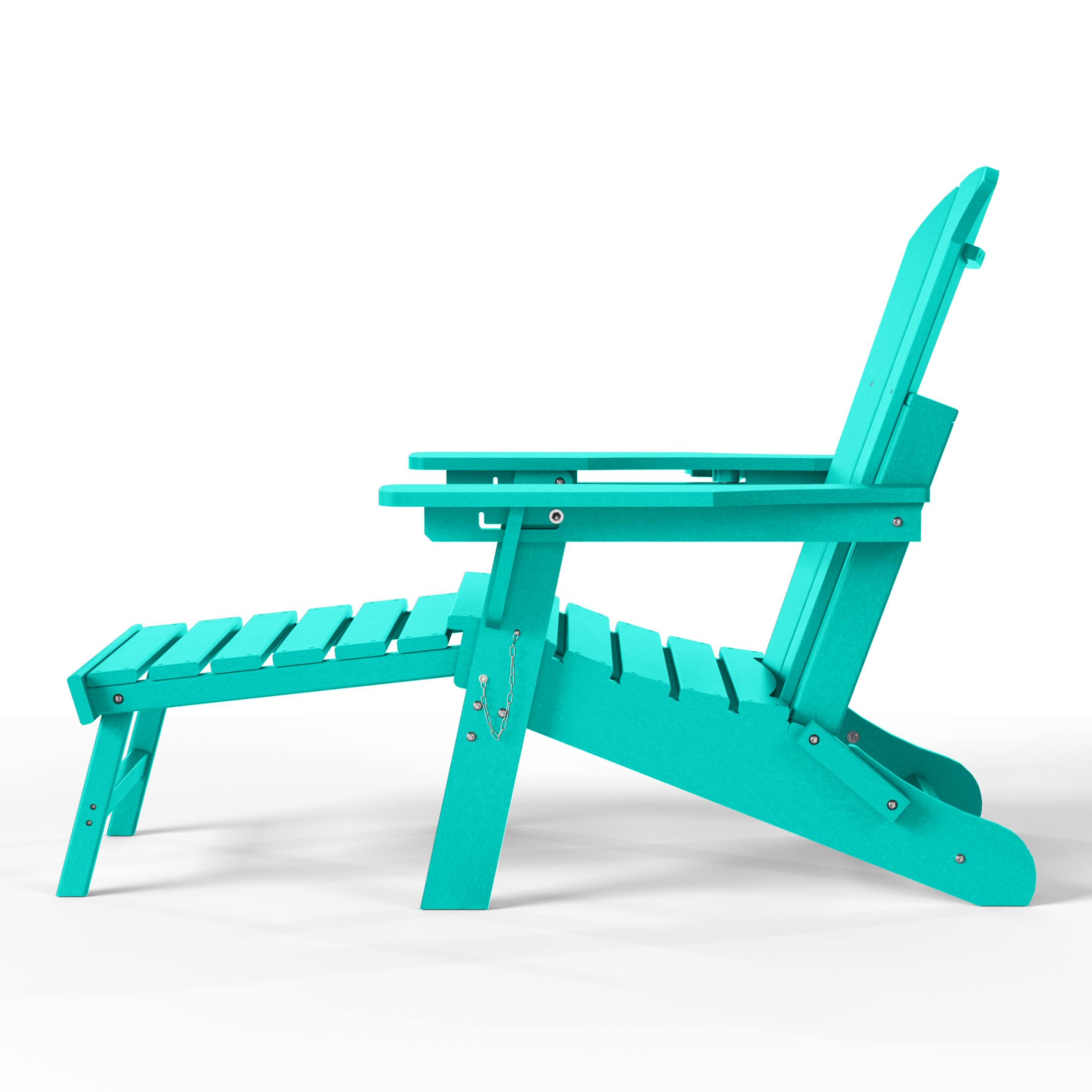 Alt View 3. WestinTrends - WestinTrends Malibu 3-Piece Outdoor Folding Adjustable Adirondack Chair with Cup Holder & Side Table - Turquoise.