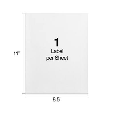 1 Label per Sheet  
11" x 8.5"