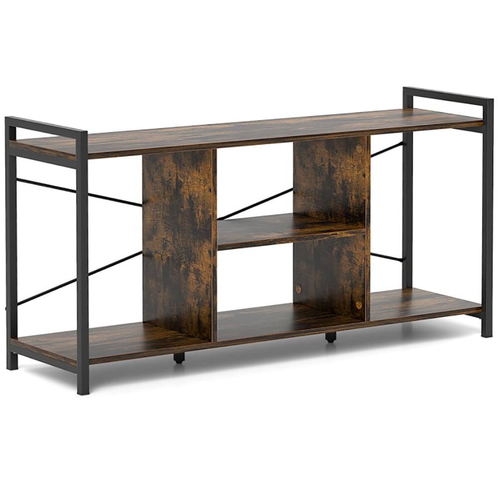 Alt View 2. Pefilos - TV Stand for 55 Inch TVs Industrial Entertainment Center, Entertainment Center, Rustic Brown TV Cabinet - Brown.