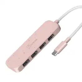 j5create - Eco-Friendly USB-C to 4-Port Type-A Gen 2 Hub - Misty Rose