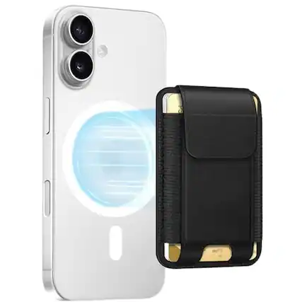 Front. Stock Preferred - MagSafe Wallet Magnetic Card Wallet Holder for iPhone 16/15/14/13 Black - Black.