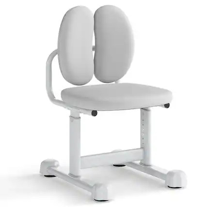 Front. Costway - Costway Kids Desk Chair with Double Back Support Adjustable Height Upholstered Computer Chair - Gray.