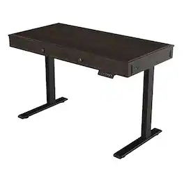 FlexiSpot - Classic Style Electric Height Adjustable Standing Desk, Sit-Stand Home Office Computer Desk - Brown