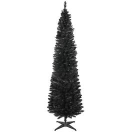 Homcom - Unlit Pencil Artificial Christmas Tree with Realistic Branches and 499 Tips - Black