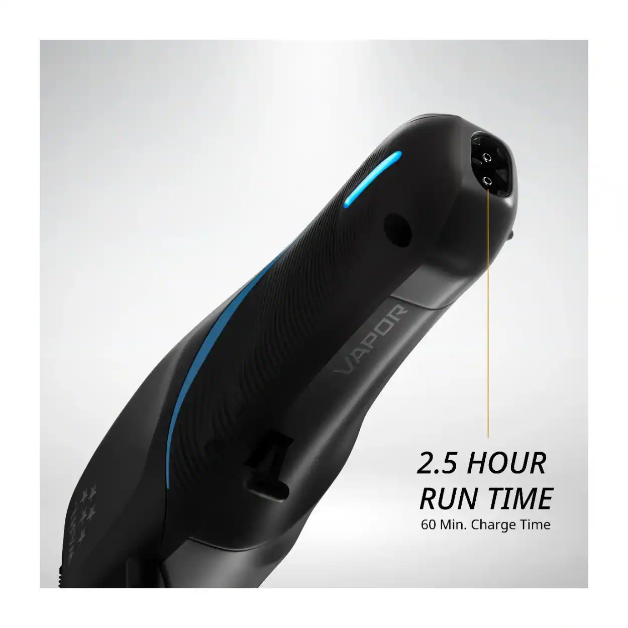 2.5 Hour Run Time  
60 Min. Charge Time