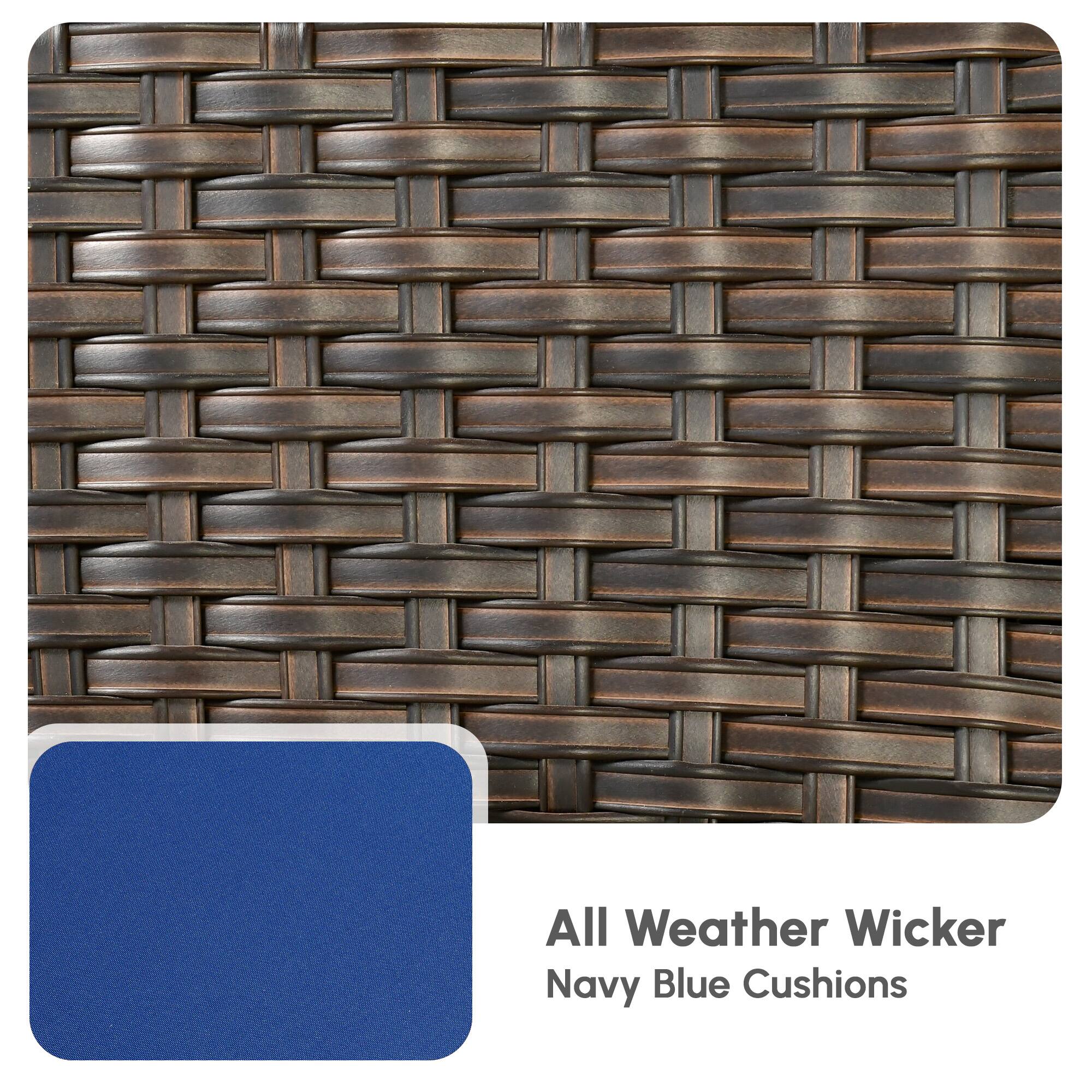 All Weather Wicker  
Navy Blue Cushions