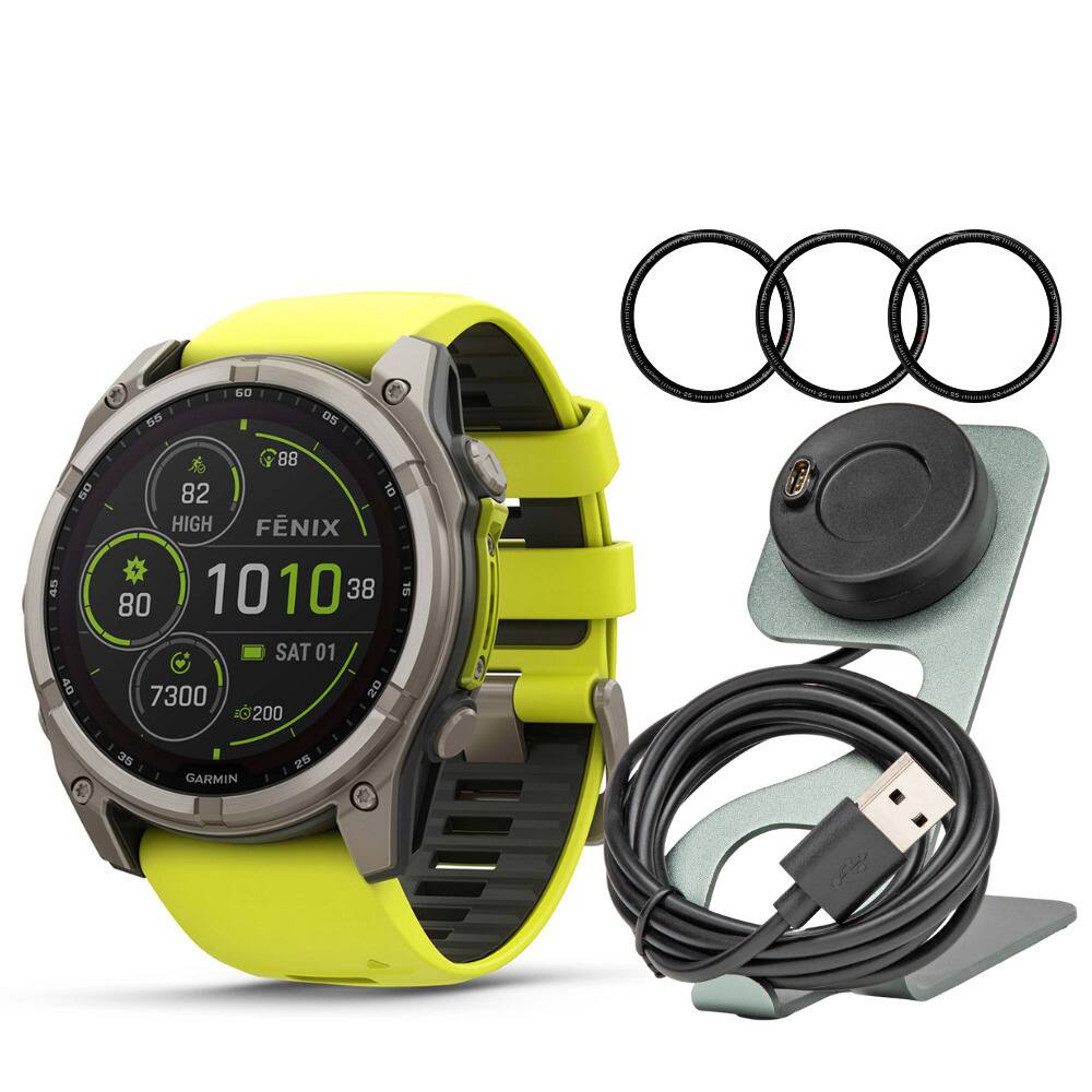 Garmin fenix Sapphire Solar 51mm Smartwatch (Amp Yellow/Graphite