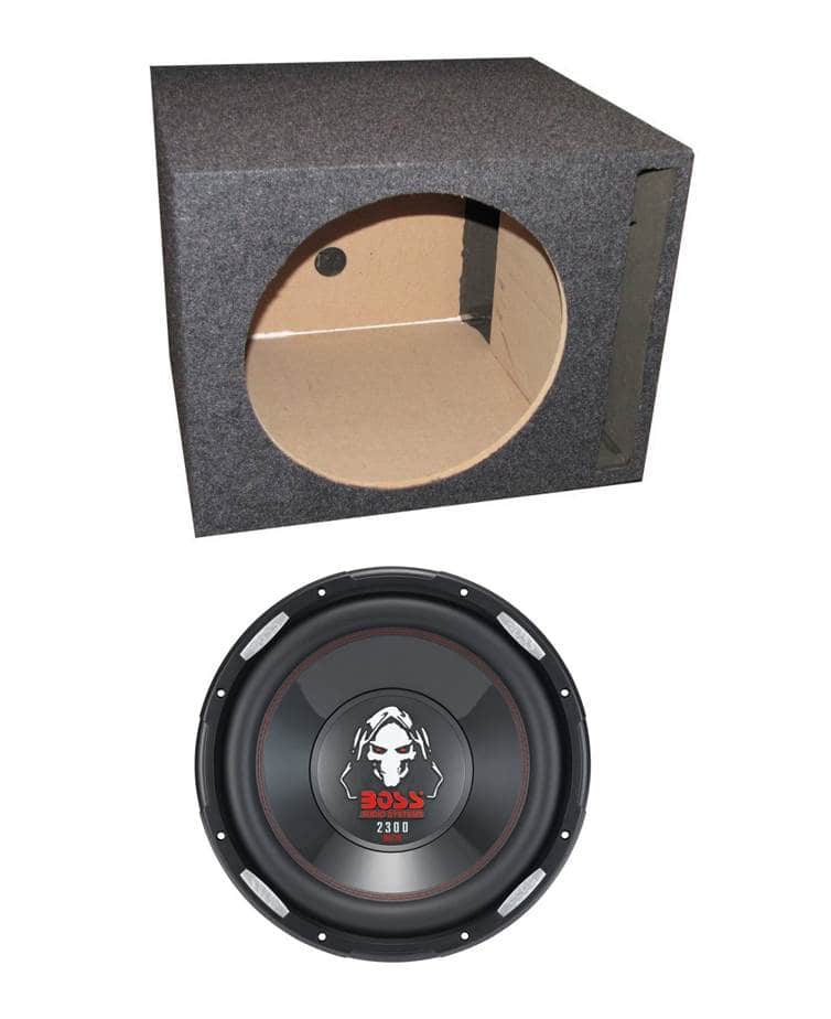BOSS Audio - Boss P126DVC 12" 2300W Car Power Subwoofer and Single Vented Sub Box Enclosure - Black