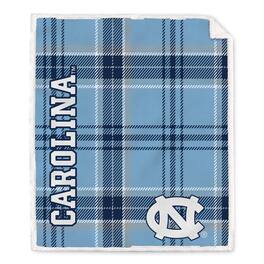 Pegasus - North Carolina Tar Heels 50" x 60" Playmaker Plaid Ultra Cozy Sherpa Throw - Multicolor