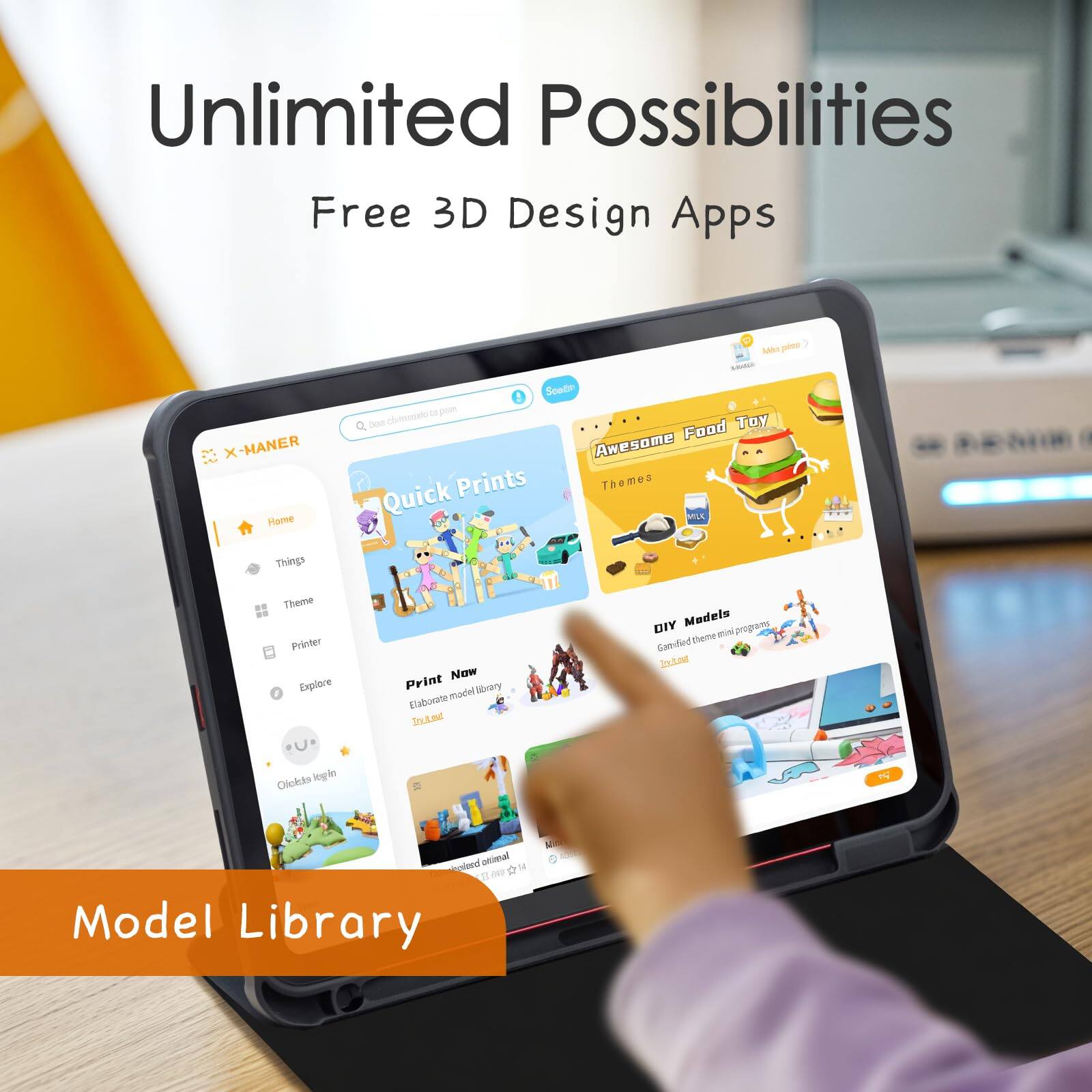 Unlimited Possibilities  
Free 3D Design Apps  

Model Library