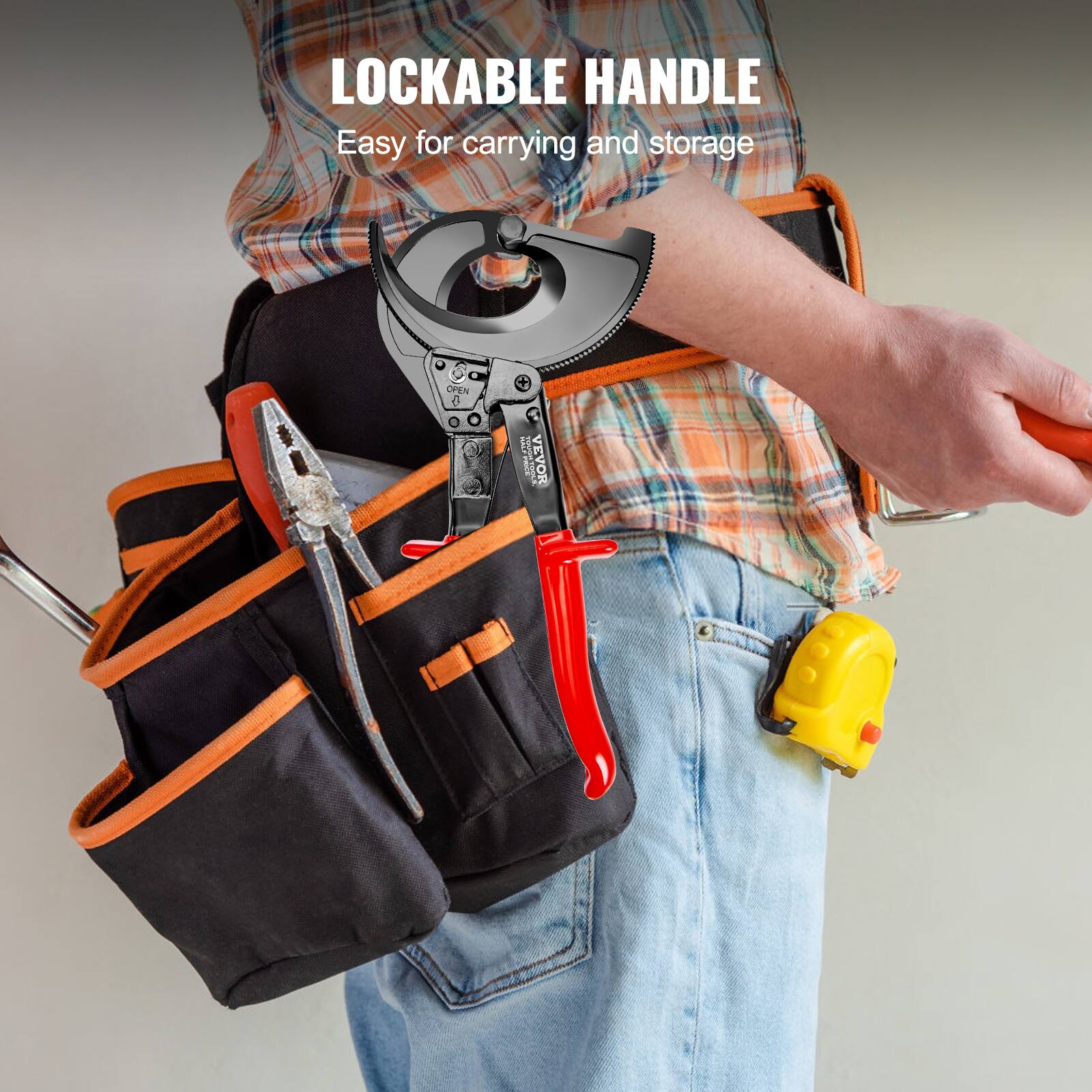 LOCKABLE HANDLE  
Easy for carrying and storage