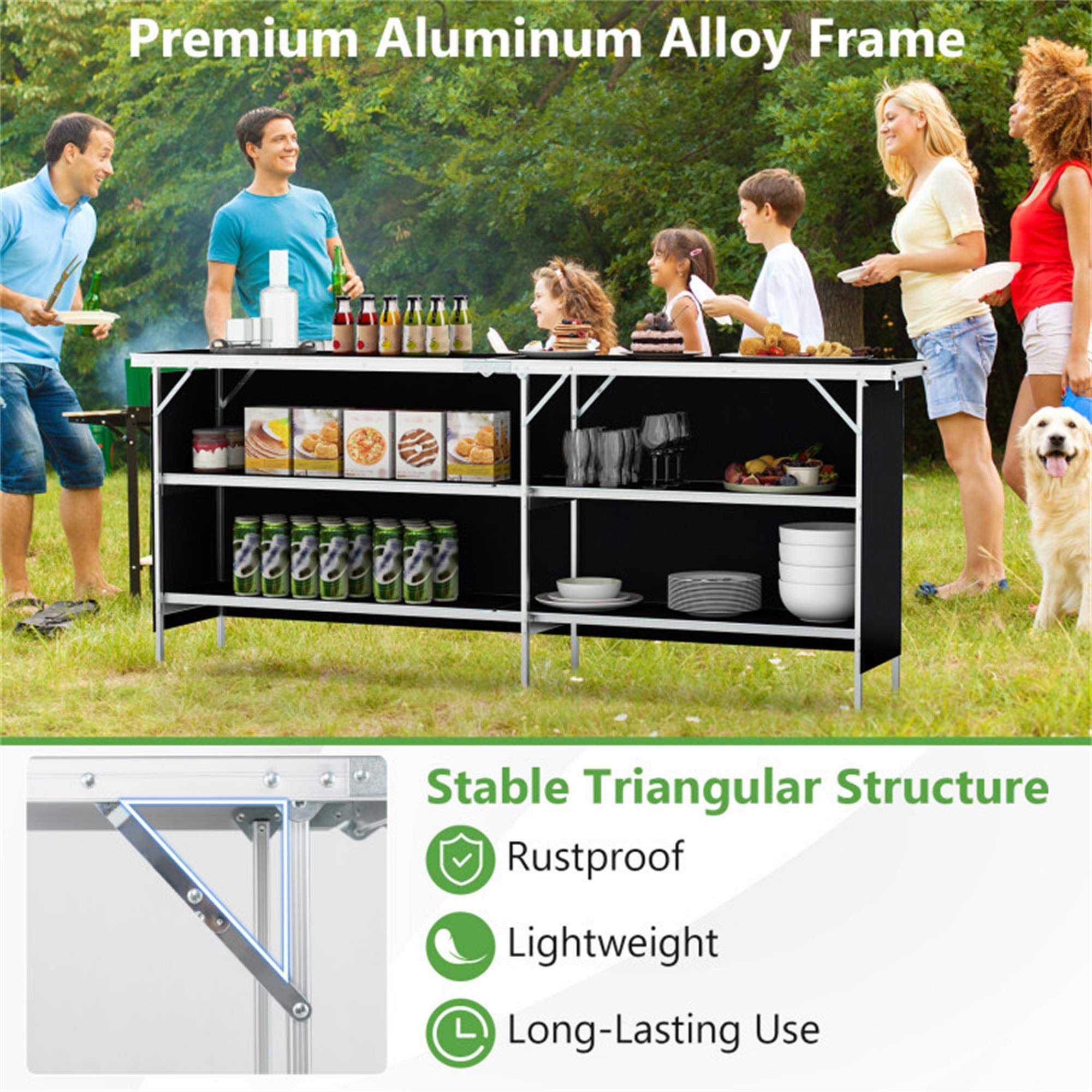 Premium Aluminum Alloy Frame

Stable Triangular Structure

- Rustproof
- Lightweight
- Long-Lasting Use