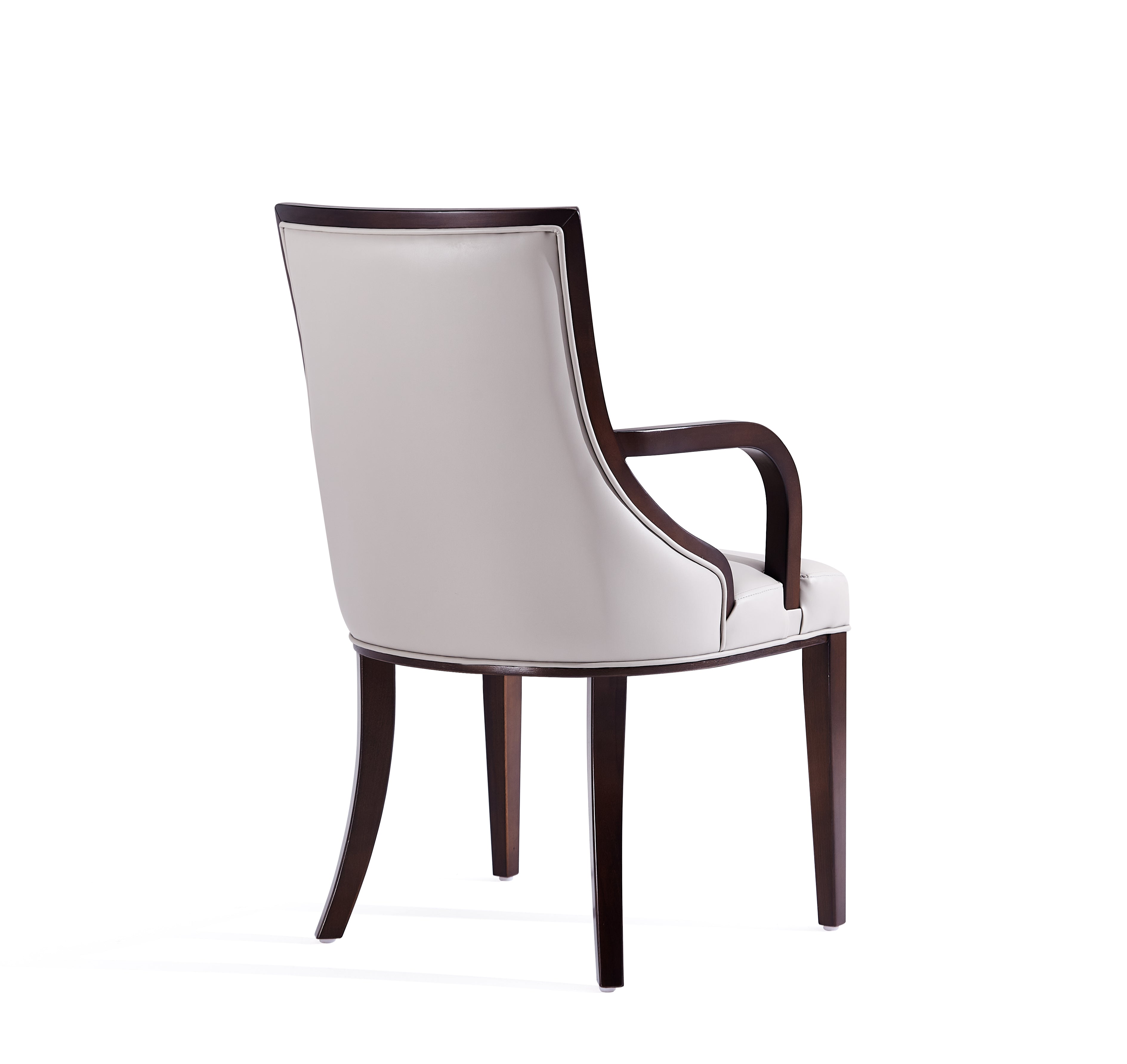 Alt View 1. Manhattan Comfort - Grand Traditional Wood Upholstered Dining Chair with Arms - Light Gray.