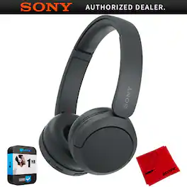 Sony - WH-CH520 Wireless Headphones with Microphone, Black w/ Warranty Bundle