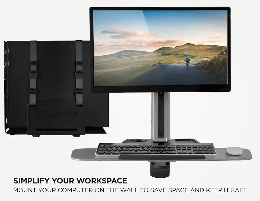Computer Steel Mounts Mount It! Heavy Duty Adjustable Wall Mount CPU Holder Bracket with ...