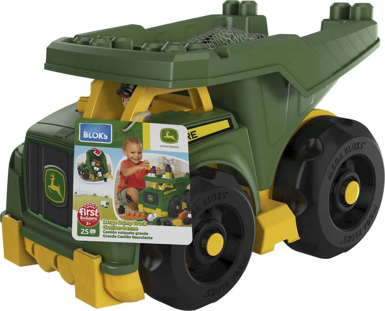 MEGA BLOKS Building Toy Blocks John Deere Dump Truck (25 Pieces) For Toddler