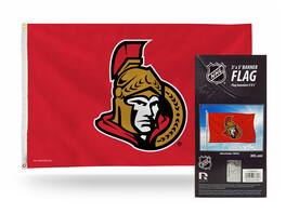 Rico Industries - Ottawa Hockey Senators Indoor / Outdoor 3 x 5 Banner Flag with grommets for hanging - Multi