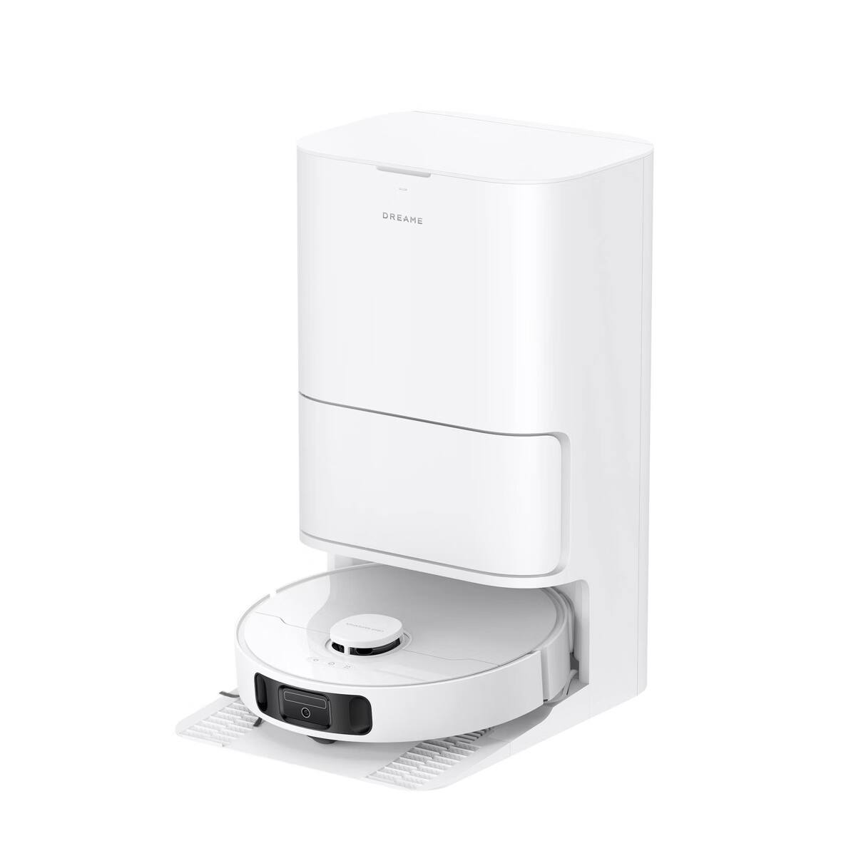 Front. Dreame - E30 Ultra Robot Vacuum and Mop with Self-Empty Base, Smart App & Voice Control - White.