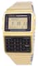 Casio - Illuminator Multi Lingual Data Bank DBC-611G-1DF Mens Watch 8-Digit Calculator Dual Time Stainless Steel - Gold