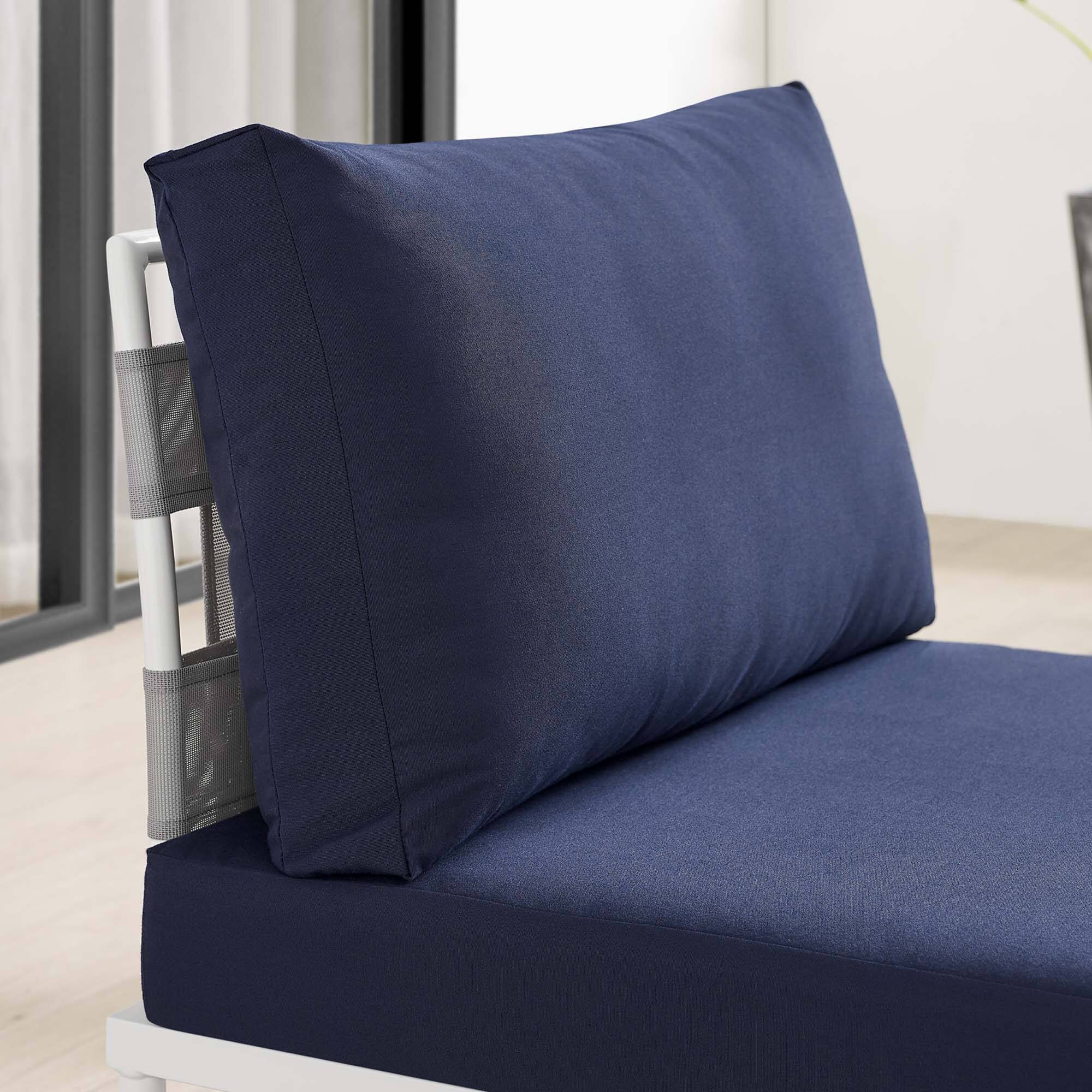 Back. Modway - Harmony Sunbrella® Outdoor Patio Aluminum Armless Chair by Modway - Gray Navy.