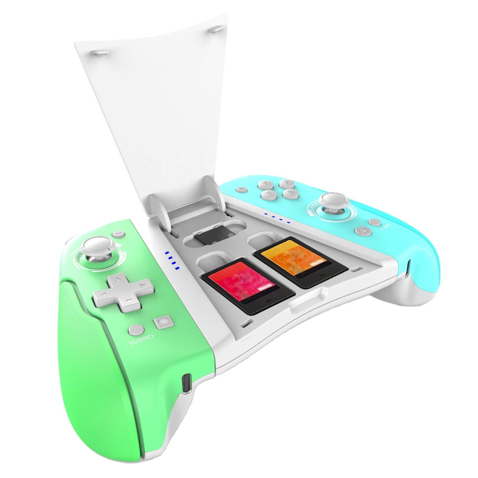 Alt View 4. Cluzine - Wireless Game Controllers Featuring NFC and Analog Joystick Control, Ergonomic Joypad for Gaming - Green.