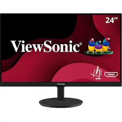 Front. ViewSonic - VA2447-MHJ 23.8" LCD FHD Monitor (DisplayPort VGA, HDMI) - Black.