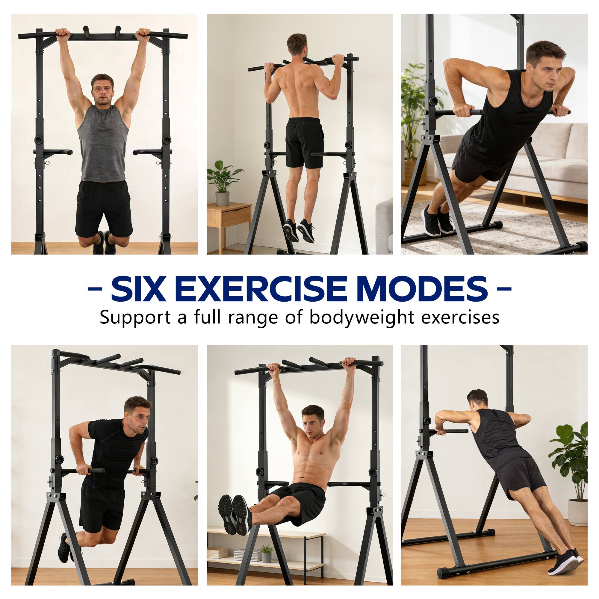 - SIX EXERCISE MODES -  
Support a full range of bodyweight exercises