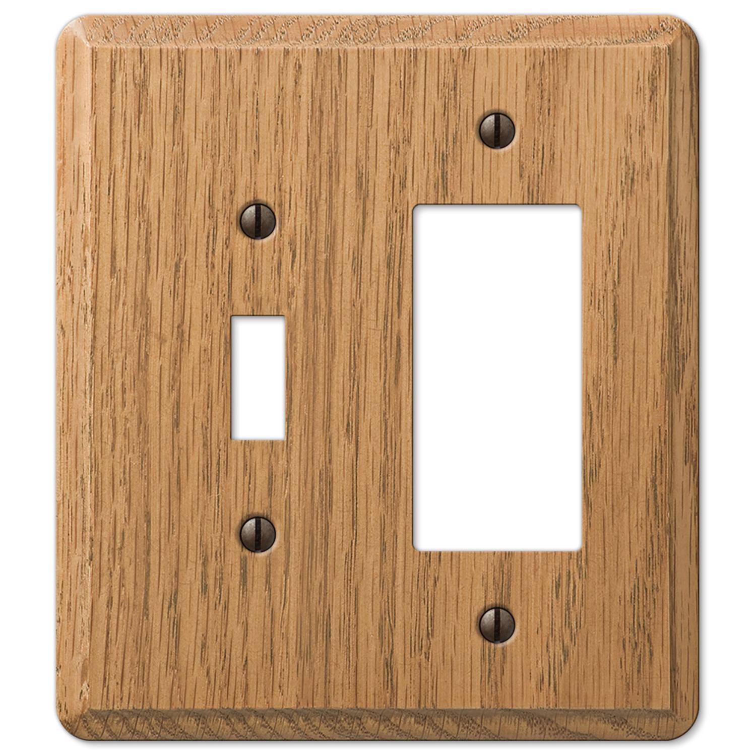 Angle. AMERELLE - Amerelle Contemporary Brown 2 gang Wood Decorator/Toggle Wall Plate 1 pk - Brown.