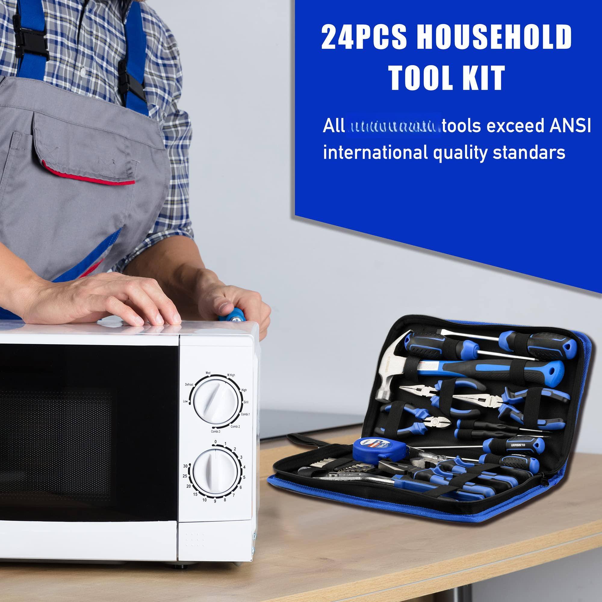 24PCS HOUSEHOLD TOOL KIT

All tools exceed ANSI international quality standards