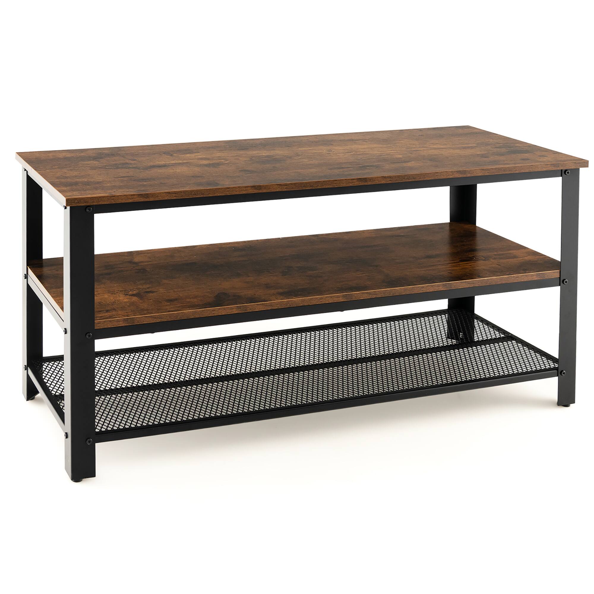 Alt View 20. Costway - Industrial TV Stand Media Center for TVs up to 50 inch - Rustic Brown/Black.
