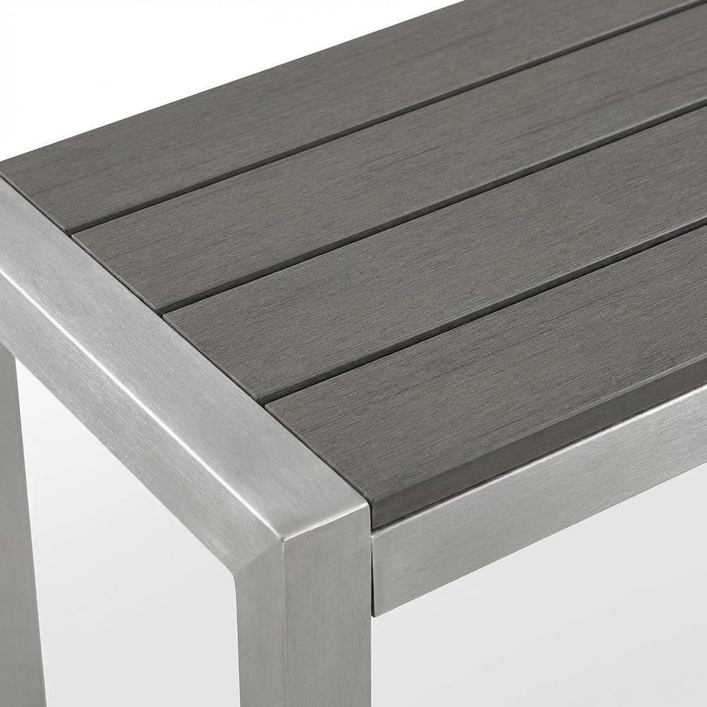 Alt View 1. Outdoor Escape - Aluminum Outdoor Patio Bench With Sturdy Frame And Elegant Finish - Gray.