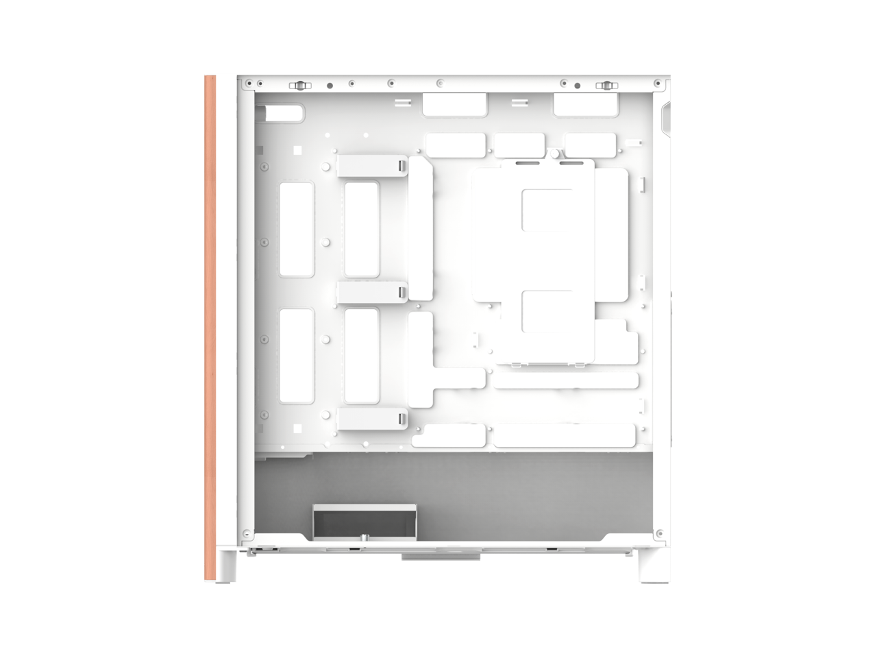 Alt View 4. Thermaltake - Thermaltake S370 WS Computer Case - White - Wood - 4 x 120mm Fan(s) Installed - Mini ITX, Micro ATX, ATX, EATX - Wood.