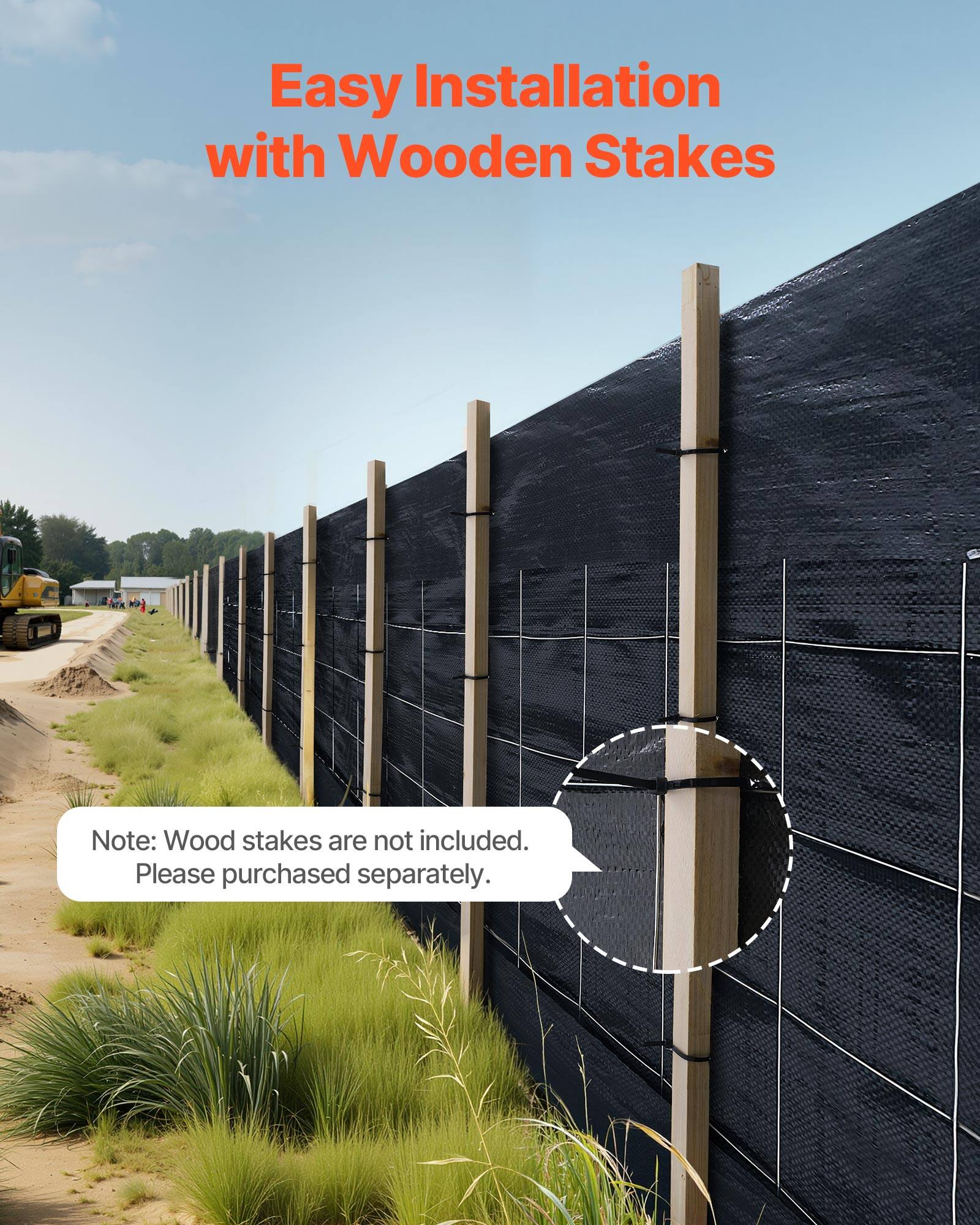 Easy Installation with Wooden Stakes

Note: Wood stakes are not included. Please purchase separately.
