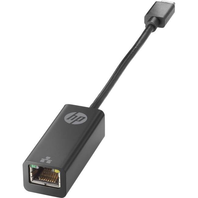 Front. HP - HP USB-C to RJ45 Adapter G2 (4Z527AA) - USB Type C - 1 Gbit/s Data Transfer Rate - 1 Port(s) - 1 - Twisted Pair - Black.