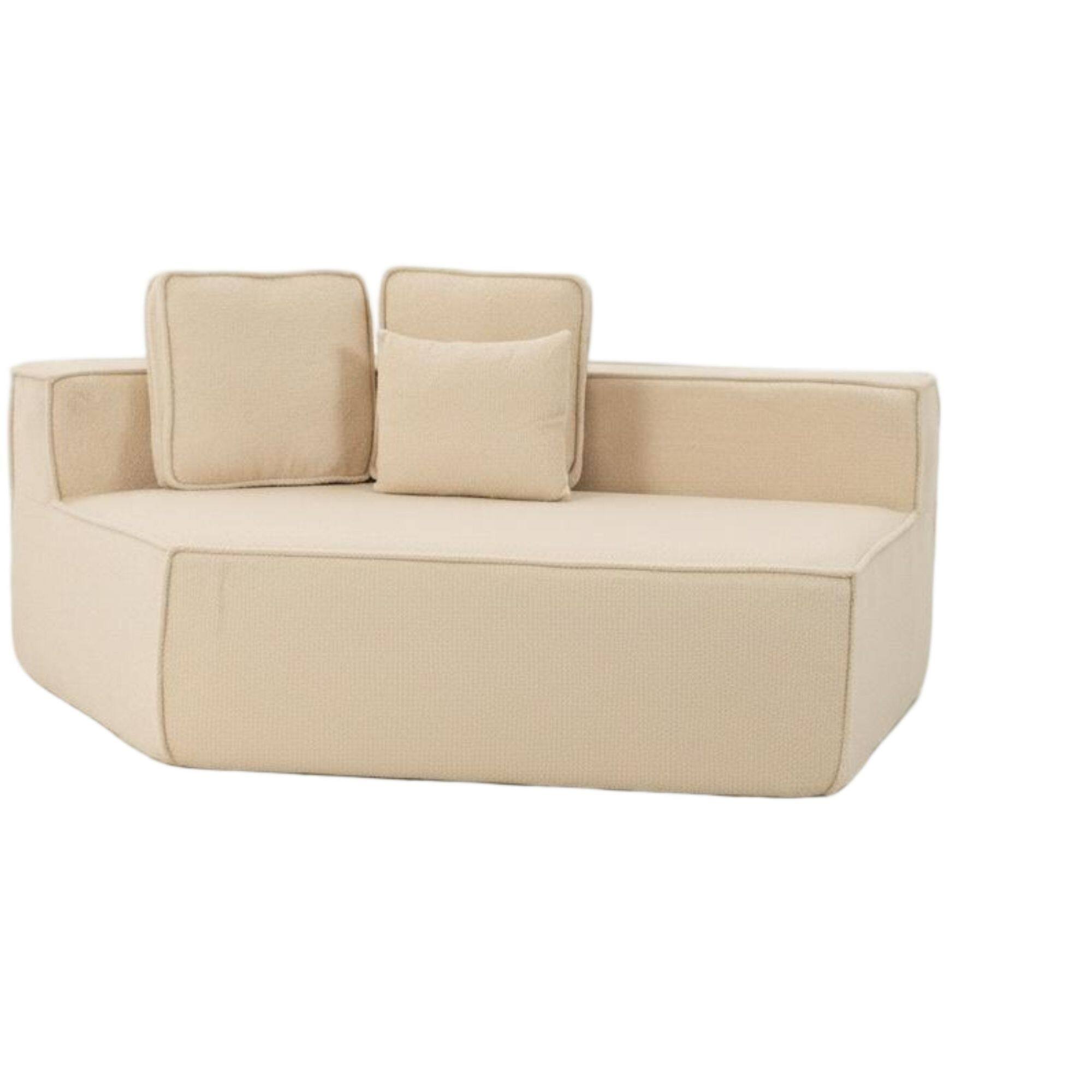 Alt View 4. GOODSILO - Soft Teddy Fleece Single Sofa Chair with Wide Seat and Back Cushions for Cozy Lounging in Small Spaces - Beige.