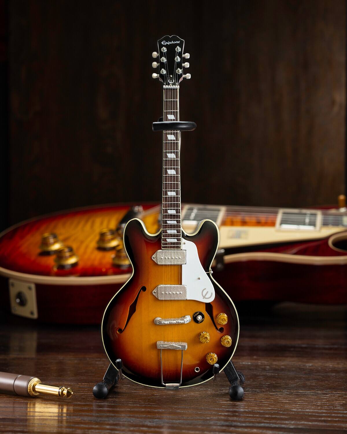 Alt View 4. Axe Heaven - Axe Heaven -Epiphone 1965 Casino Sunburst Mini Guitar Replica Collectible   - Collectibles - Multicolor.