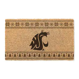 Jardine - Washington State Cougars 18" x 30" Holiday Coir Doormat - Brown