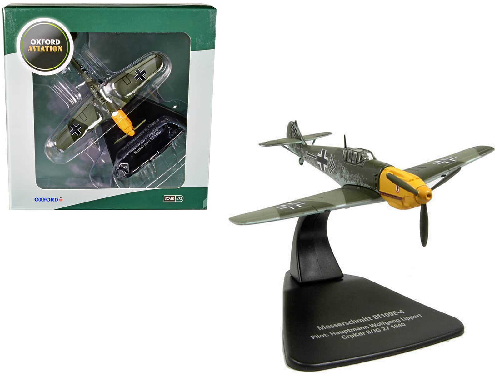 Messerschmitt Bf 109E-4 Fighter Plane Pilot: Wolfgang Lippert GrpKdr II/JG 27 1940 1/72 Model Airplane by Oxford Diecast price history on PriceWatchPro