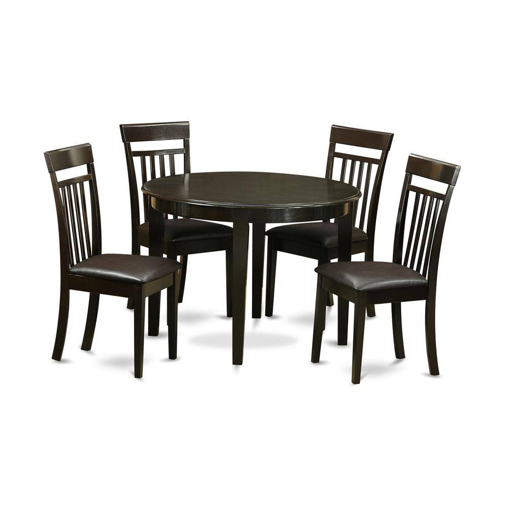 Back. East West Furniture - 5 PC Kitchen nook Dining set-Kitchen Table and 4 Kitchen Chairs - Cappuccino.