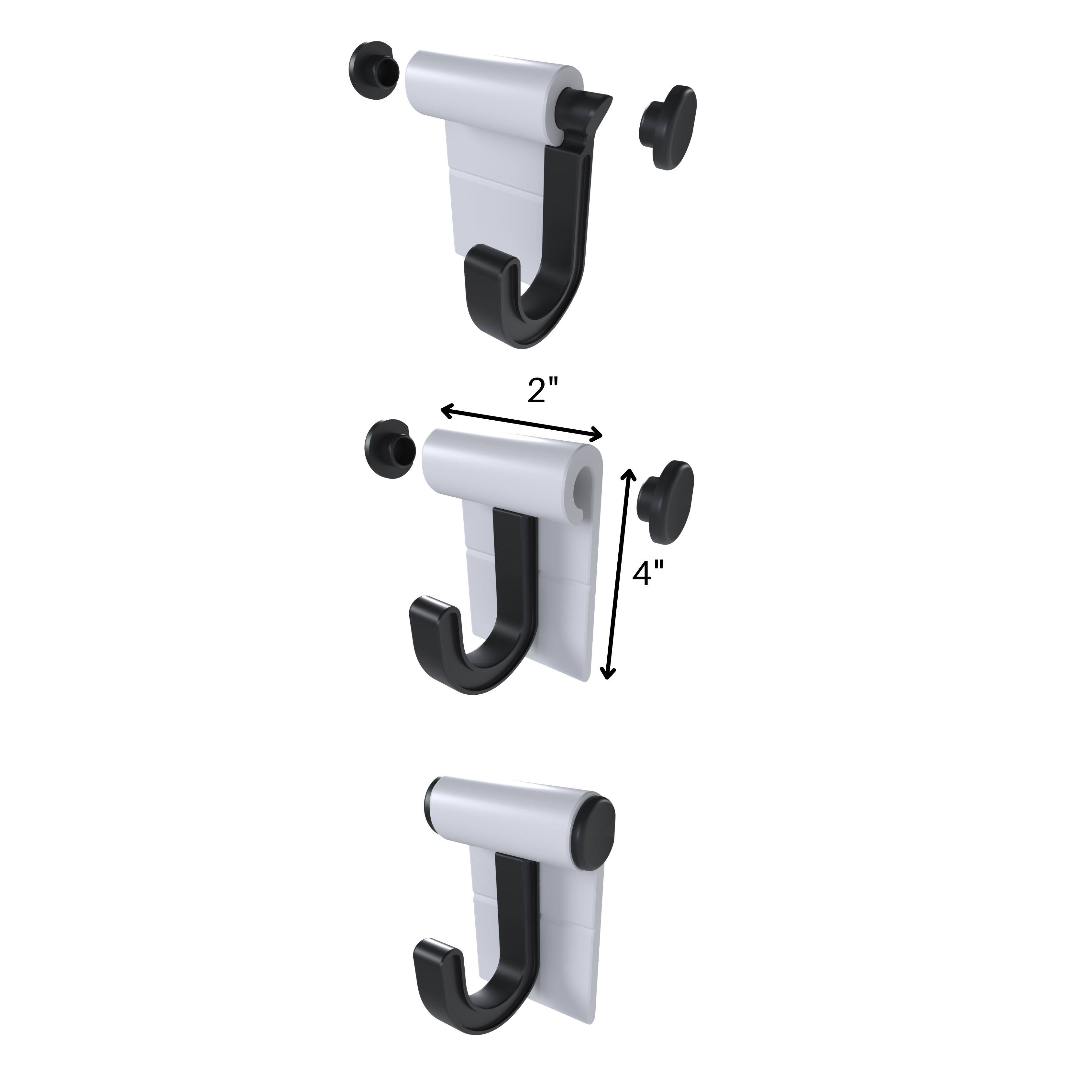 Angle. Hang It Simple - Hang It Simple Wall Mounted Universal Storage Hanger - Adjustable, Durable, Versatile 2” WH - Black.