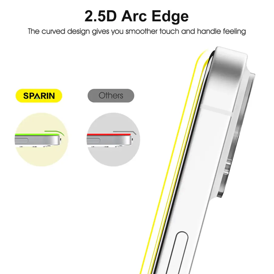 The curved design of the 2.5D Arc Edge gives you a smoother touch and handle feeling.