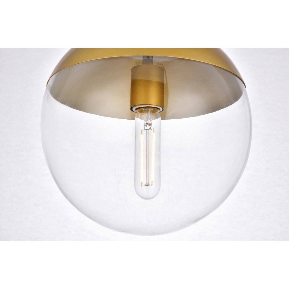 Back. Living District - Eclipse 1 Light Brass Flush Mount With Clear Glass - Brass And Clear.