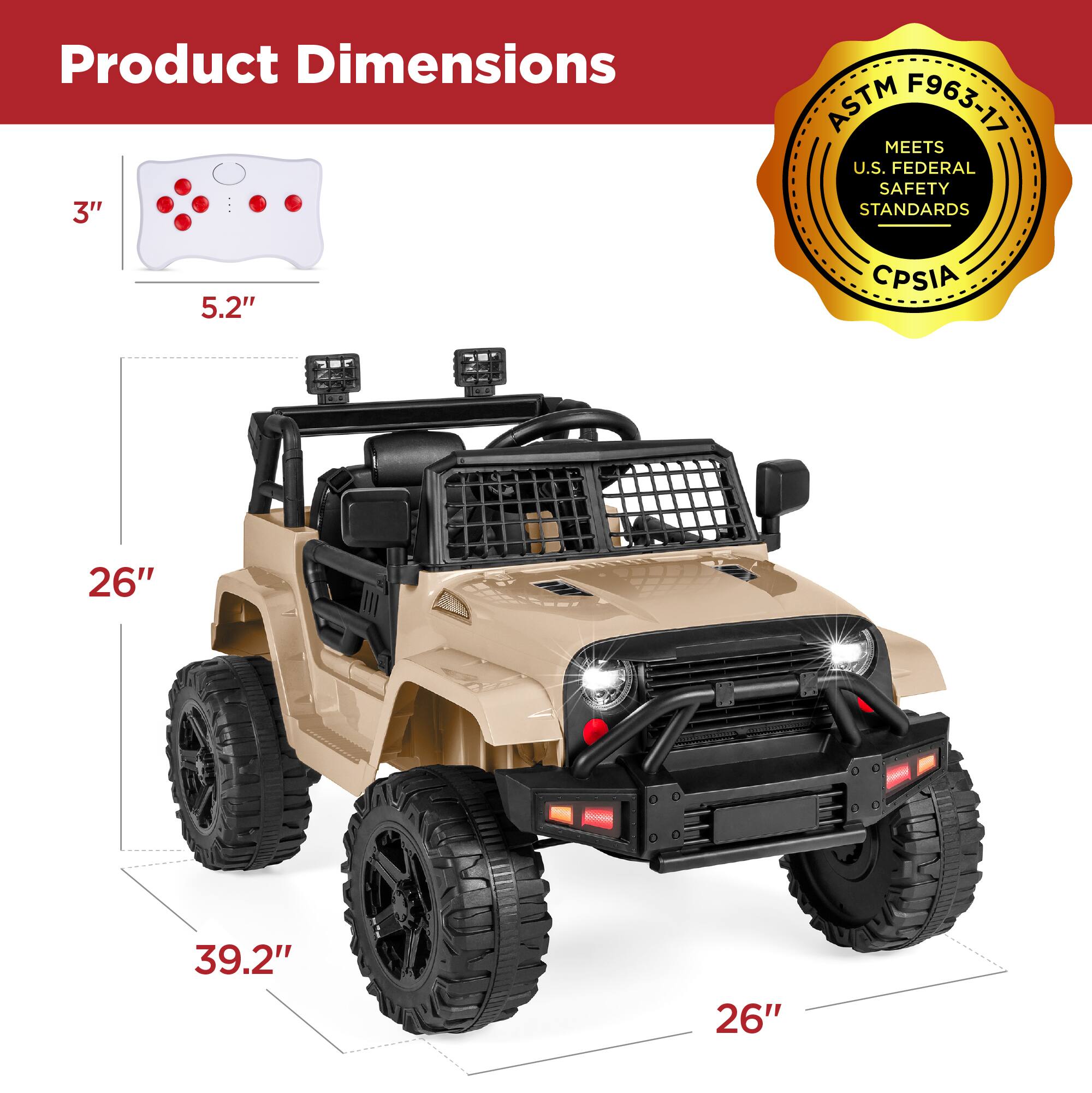 Product Dimensions: 3" x 5.2" x 26" x 39.2"  
ASTM F963-17 MEETS U.S. FEDERAL SAFETY STANDARDS  
CPSIA