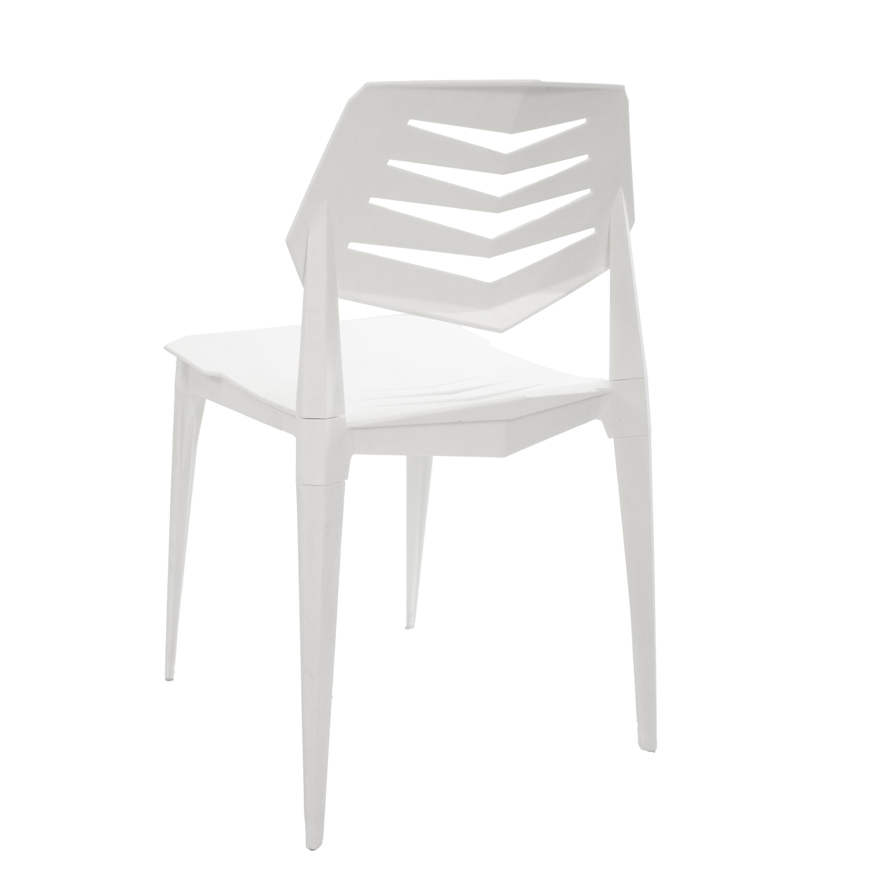 Alt View 3. Sunnydaze - Matisse Polypropylene Outdoor Dining Chair - Set of 2 - White.
