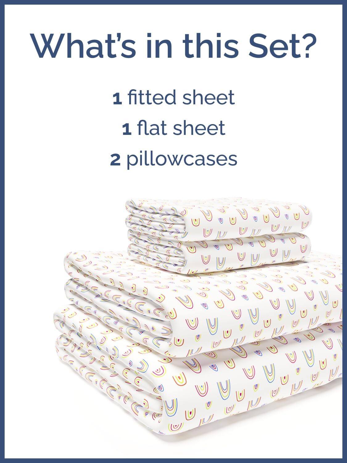 What's in this Set?  
1 fitted sheet  
1 flat sheet  
2 pillowcases
