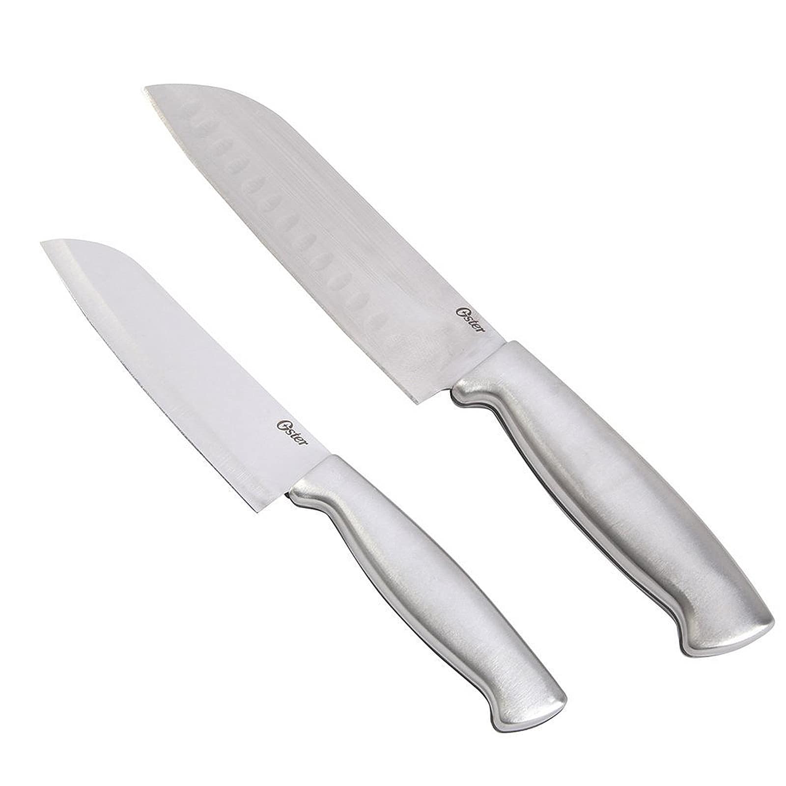 Oster - Baldwyn 2 Piece Stainles Steel Santoku Knife Set - Silver