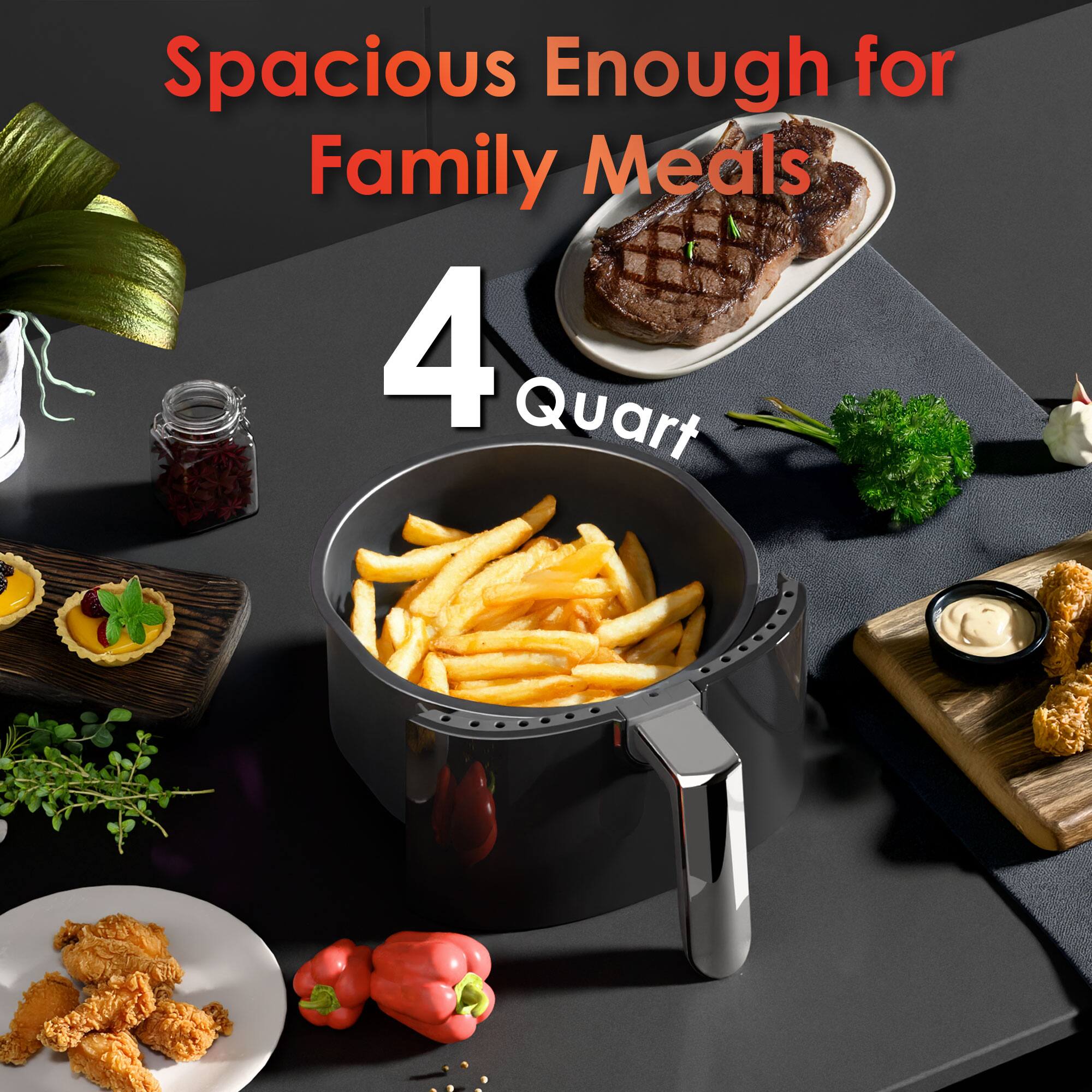 Spacious Enough for Family Meals  
4 Quart