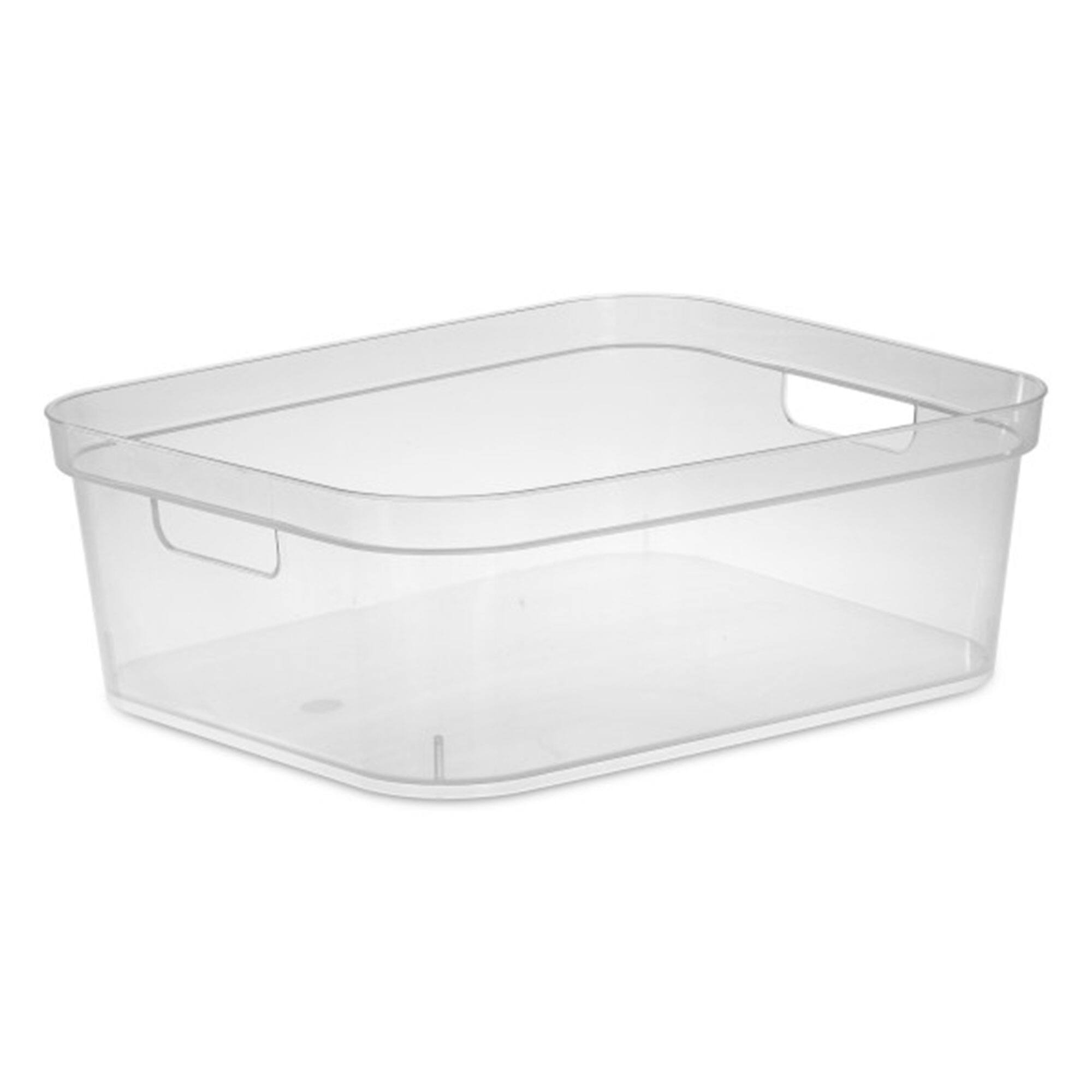 Front. Sterilite - Sterilite 5.25 x 12 x 15 Inch Storage Bin w/ Carry Through Handles, Clear, 24 Ct.