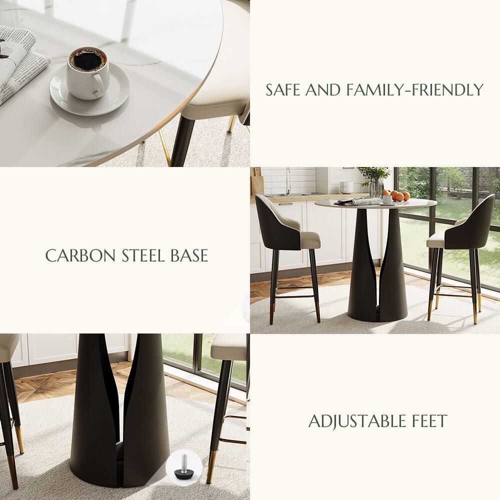 SAFE AND FAMILY-FRIENDLY  
CARBON STEEL BASE  
ADJUSTABLE FEET